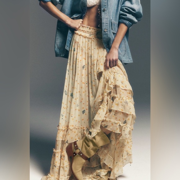 NWT Free People Morning Mist Maxi Set, yellow, size M - Picture 2 of 9